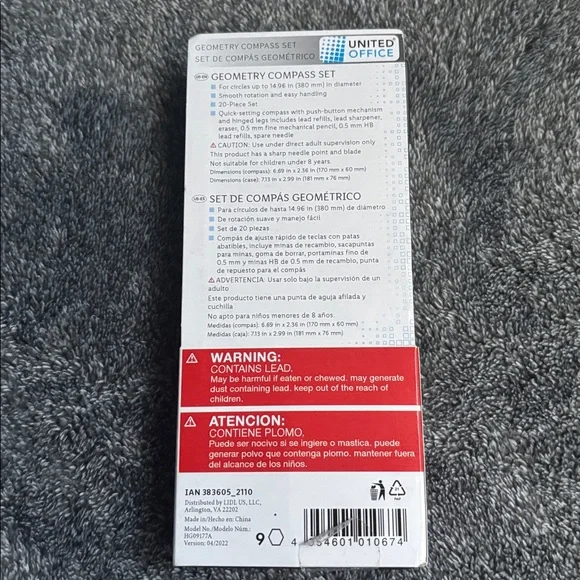 Silver Geometry Compass Set - Picture 2 of 3